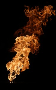 Fire isolated on black