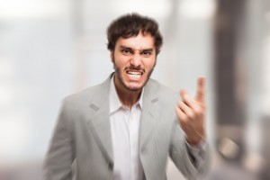 Portrait of a very angry man